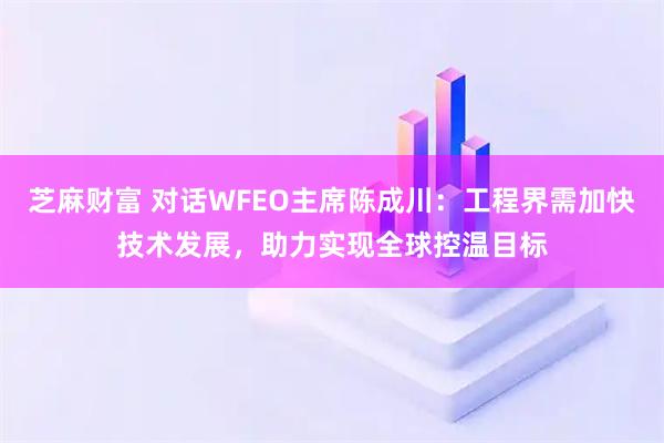 芝麻财富 对话WFEO主席陈成川：工程界需加快技术发展，助力实现全球控温目标